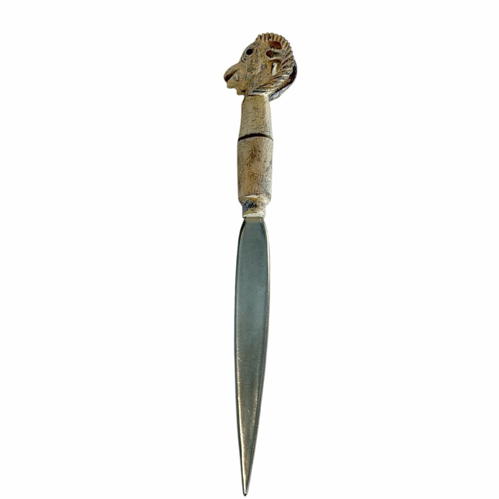 Rare‎ Antique Envelope Knife Opener Goats Head Detail Collectible!